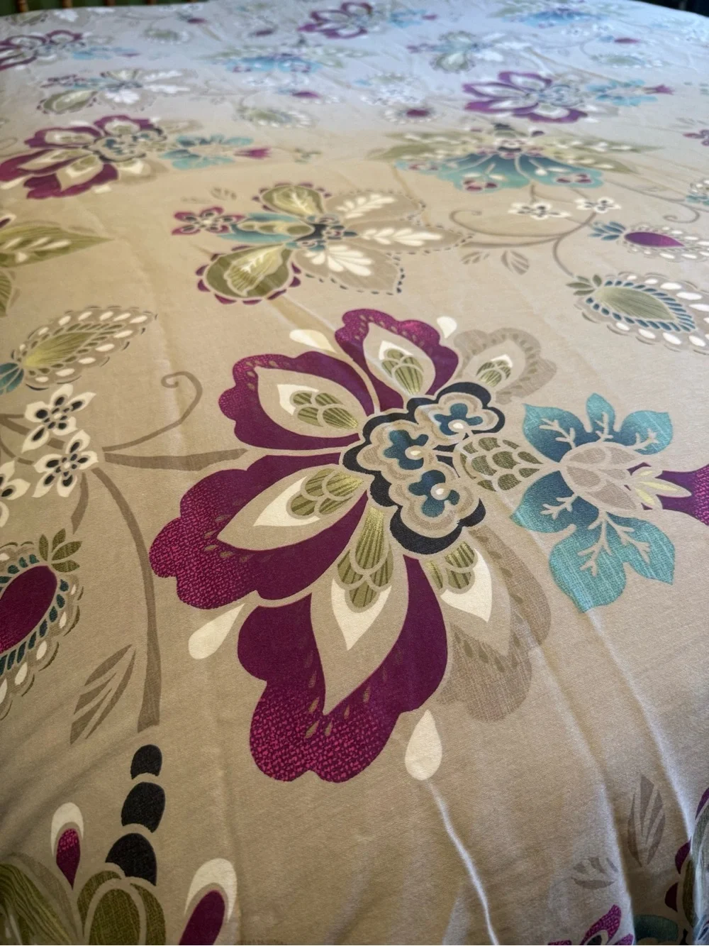 Cynthia Rowley Purple and Teal Floral Duvet Oversized Queen Cover